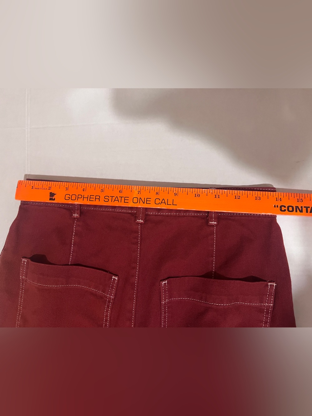 BDG Urban Outfitters Women Rust Wide Leg Utility Pant Contrast Stitch W27 Grunge - Picture 8 of 12